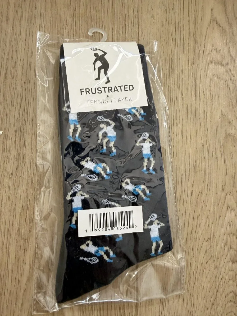 Feetopia Novelty Frustrated Tennis Socks Navy Blue M-8-13 NEW